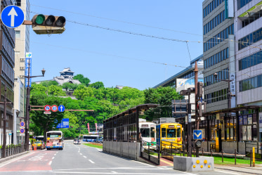 熊本市の通町筋駅周辺（ひのくに会計までバスで約17分の場所）